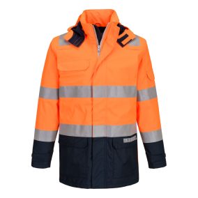 Portwest Bizflame Rain+ Hi-Vis Light Arc lángálló kabát 3XL Narancssárga/Navy