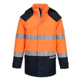 Portwest Bizflame Rain + Hi-Vis Multi-Norm Contrast FR téli kabát 3XL Narancssárga/Navy
