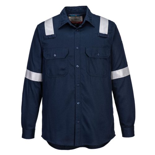 portwest fr720 fr lightweight könnyű lángálló antisztatikus ing s navy