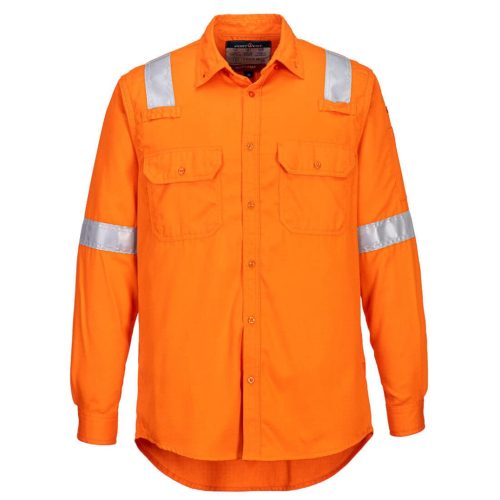 portwest fr720 fr lightweight könnyű lángálló antisztatikus ing s narancs