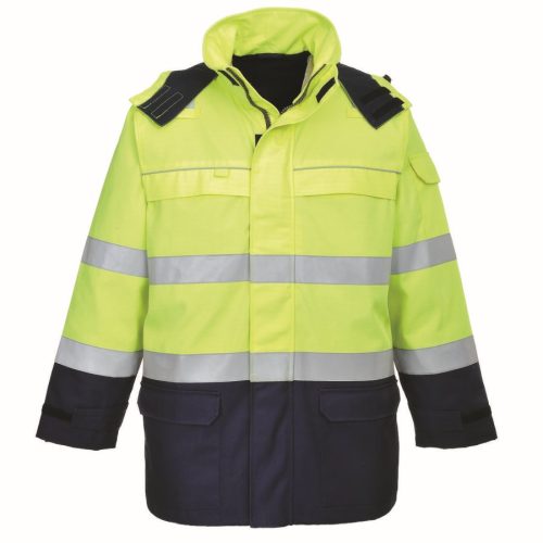 portwest fr79 bizflame multi arc láthatósági kabát xxl sárga tengerészkék