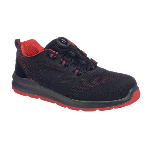 Portwest FT08 FT08 Portwest Compositelite Wire Lace Safety Trainer kötött S1P (fekete/piros, 36) 36