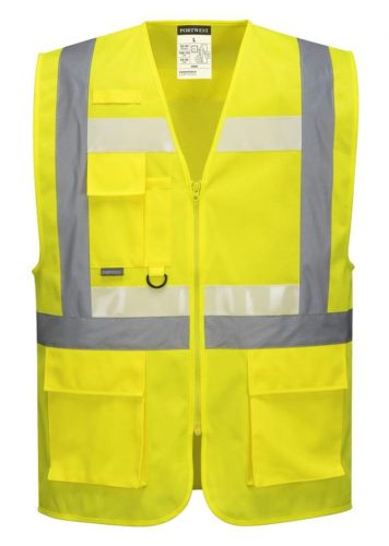 portwest g456 glowtex vezetői mellény ezee zippzárral s sárga