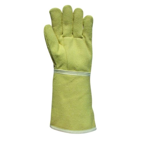ganteline 59875 ötujjas szövött para-aramid kesztyű 38cm 10 sárga