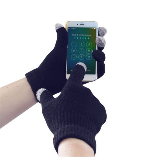 Portwest GL16 Touchscreen kötött kesztyű (fekete, S/M) S/M