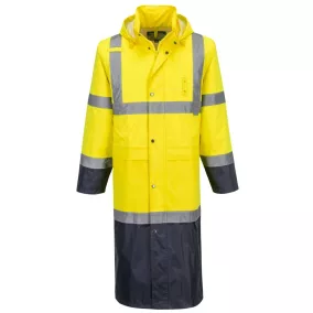 Portwest Hi-Vis Contrast Raincoat 122cm 3XL Sárga/Navy