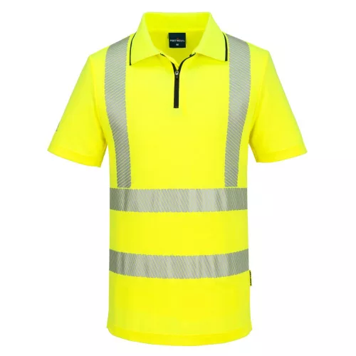 termék:  Portwest KX3 Sport Hi-Vis cipzáros póló S/S M Sárga