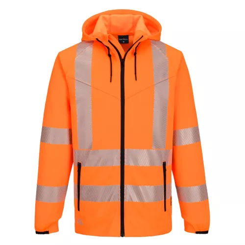 KX303 KX3 Sport Hi-Vis cipzáras kapucnis pulóver HV Narancssárga 2XL
