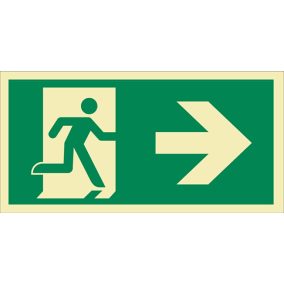 AFV MET003002 Menekülési út jobbra (iso) Utánvilágító öntapadó 300 x 150 mm