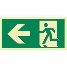 AFV MET004002 Menekülési út balra (iso) Utánvilágító öntapadó 300 x 150 mm