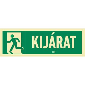 AFV MET024003 Kijárat (felirat + piktogram, iso) Utánvilágító öntapadó 300 x 100 mm