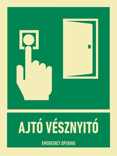 AFV MET057001 Ajtó vésznyitó Utánvilágító öntapadó 150 x 200 mm