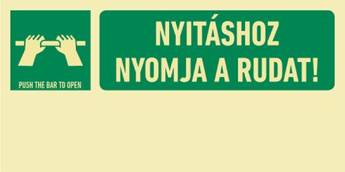 AFV MET058001 Nyitáshoz nyomja a rudat Utánvilágító öntapadó 300 x 150 mm
