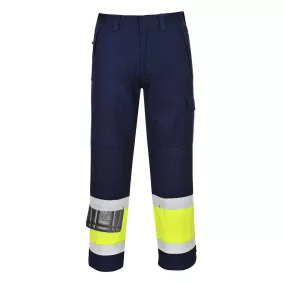 Portwest MV26 Hi-Vis Modaflame nadrág (sárga/kék, XXL) Hosszított-XXL
