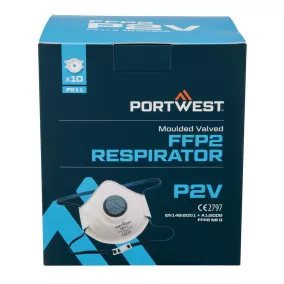 Portwest Formázott FFP2 szelepes légzőkészülék (Pk10) Fehér