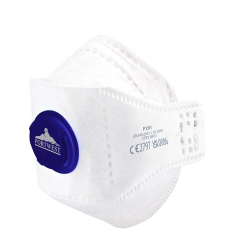 Portwest P291 EAGLE FFP2 szelepes Dolomite összehajtható lapos maszk Fehér
