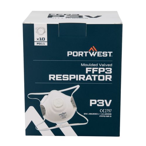 Portwest Formázott FFP3 szelepes maszk (Pk10) Fehér