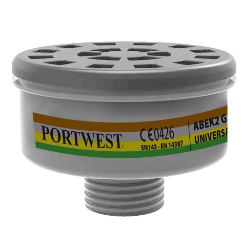 Portwest P926 ABEK2 gáz szűrő - univerzális csatlakozás Fekete