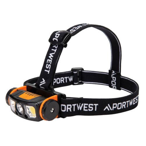 Portwest PA76 LED mozgásérzékelős USB fejlámpa Fekete/Narancs