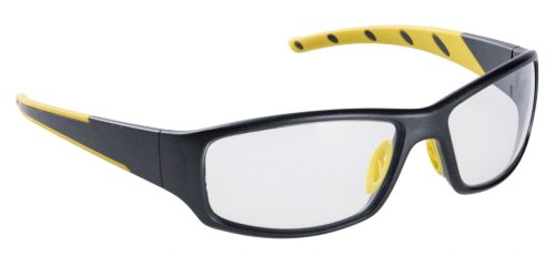 Az 1-es optikai osztályú, Portwest Sport Frame munkavédelmi szemüveg kényelmét többek között a gumírozott orrnyereg, és a hajlékony, mégis ellenálló TPR szárak is biztosítják.