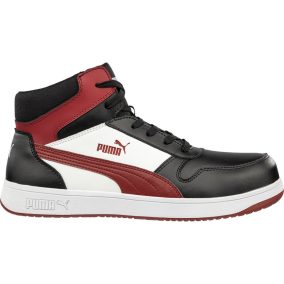 PUMA PUM-630050 Puma Frontcourt Mid S3L ESD FO HRO SR munkavédelmi bakancs (fekete/fehér, 49) 49