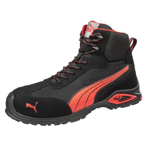 PUMA PUM-632260 Puma Madrid S1PL FO SR munkavédelmi bakancs (fekete/piros, 47) 47