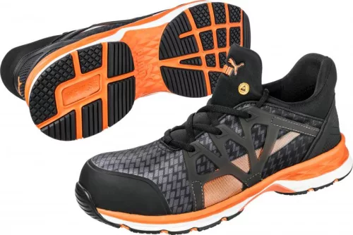 PUMA PUM-633870 Puma Rush 2.0 Mid S1P ESD HRO SRC védőcipő 63.387.0 (fekete/narancs, 45) 45