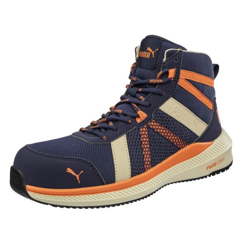 PUMA PUM-635040 Puma Rival Blue/Orange S1PS ESD FO HRO SR munkavédelmi bakancs (kék/narancs, 39) 39