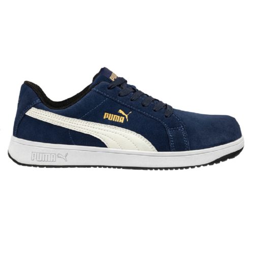 PUMA PUM-640020 Puma Iconic Suede Low S1PL ESD FO HRO SR munkavédelmi cipő (tengerészkék, 39) 39