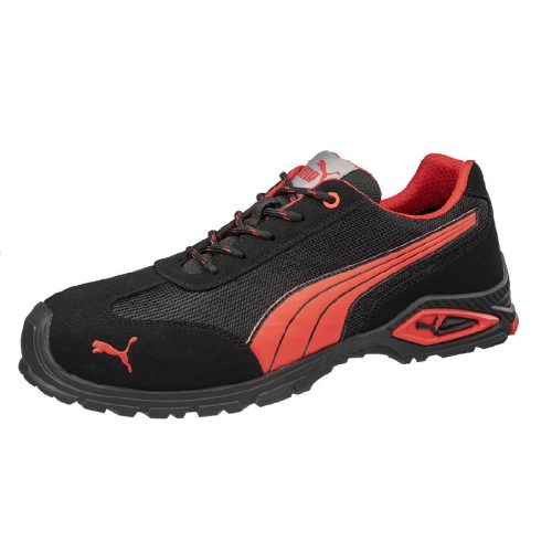 PUMA PUM-642740 Puma Madrid S1PL FO SR munkavédelmi cipő (fekete/piros, 47) 47