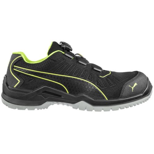 PUMA PUM-644211 Puma Fuse TC Disc Low S1P ESD SRC munkavédelmi cipő (fekete/zöld, 44) 44