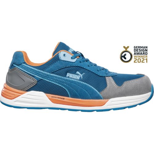 PUMA Pum-644640 Puma Frontside Low S1P ESD HRO SRC munkavédelmi cipő (kék/szürke/fehér, 45) 45