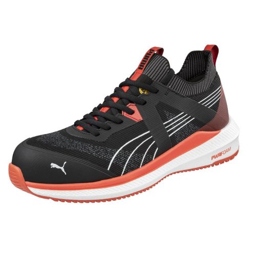 PUMA PUM-645020 Puma Turbo BLK/Red S1PS ESD FO HRO SR munkavédelmi cipő (fekete/piros, 39) 39
