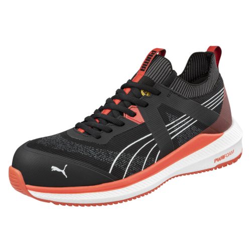 PUMA PUM-645020 Puma Turbo BLK/Red S1PS ESD FO HRO SR munkavédelmi cipő (fekete/piros, 39) 39