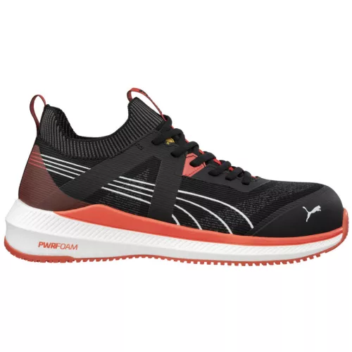 PUMA PUM-645020 Puma Turbo BLK/Red S1PS ESD FO HRO SR munkavédelmi cipő (fekete/piros, 48) 48