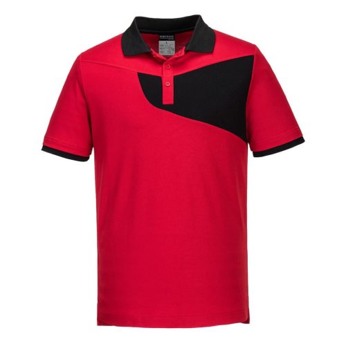 Portwest PW210 PW210 Pique póló S/S (piros/fekete, XL) XL
