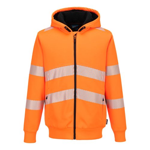 Portwest PW321 Hi-Vis cipzáras téli kapucnis pulcsi S Narancssárga