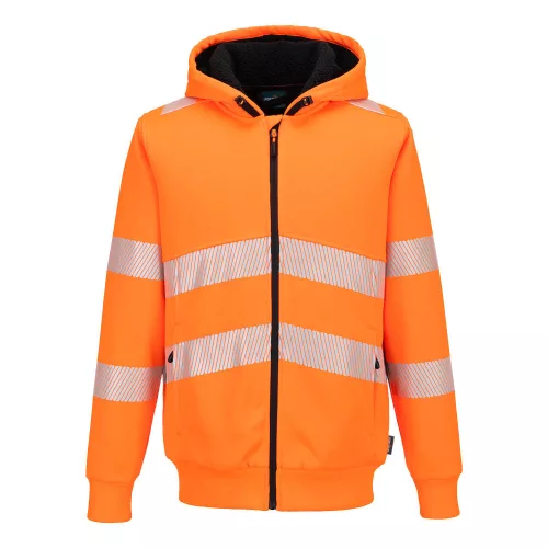 Portwest PW321 Hi-Vis cipzáras téli kapucnis pulcsi XXL Narancssárga