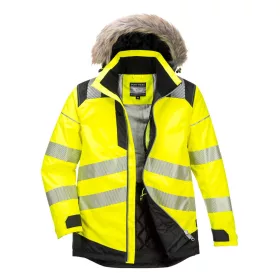 Portwest PW369 PW3 Hi-Vis Parka télikabát (sárga/fekete, S) S
