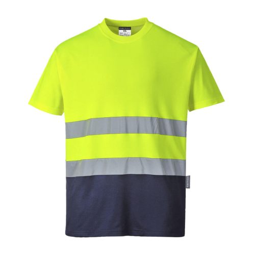 portwest s173 hi-vis kontraszt pólóing 3xl sárga tengerészkék