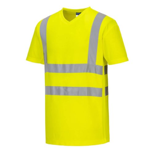 Portwest S179 S179 V-nyakú hálós betétekkel ellátott póló (sárga, S) S