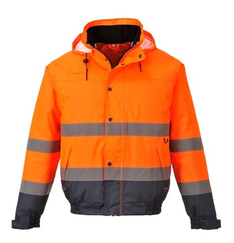 portwest s266 hi-vis kéttónusú bomber kabát s narancs kék
