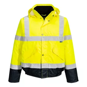 Portwest Hi-Vis kéttónusú bomber kabát 5XL Sárga/Navy