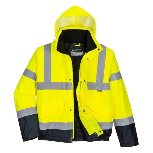 Portwest S266 Hi-Vis kéttónusú bomber kabát XS