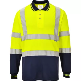 Portwest S279 Kéttónusú hosszú ujjú póló (sárga/tengerészkék, XS) XS