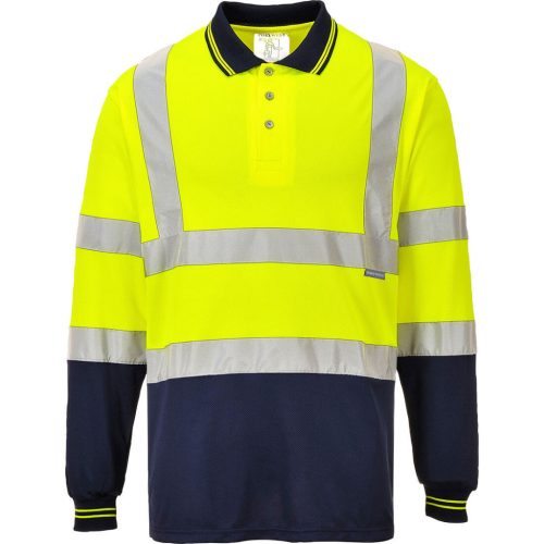 Portwest S279 Kéttónusú hosszú ujjú póló (sárga/tengerészkék, XS) XS