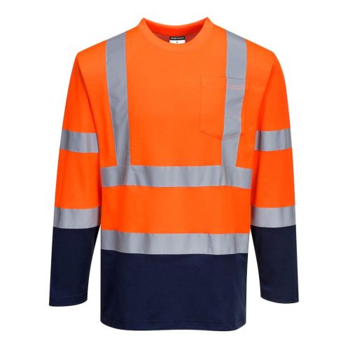 Portwest S280 Kéttónusú, hosszú ujjú Cotton Comfort póló S
