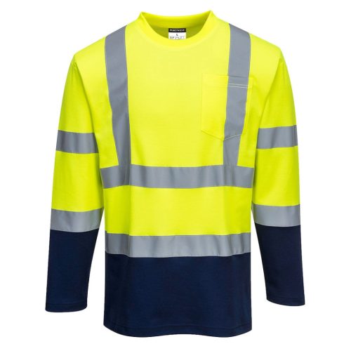 Portwest S280 Kéttónusú, hosszú ujjú Cotton Comfort póló S