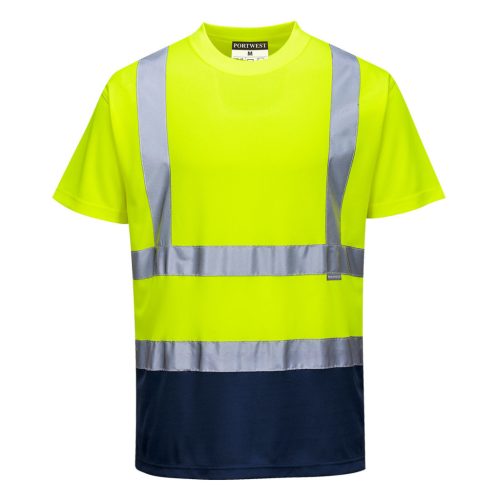 portwest s378 kéttónusú pólóing xxxl sárga tengerészkék