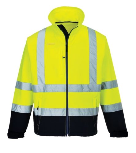portwest s425 láthatósági kontraszt softshell m sárga tengerészkék